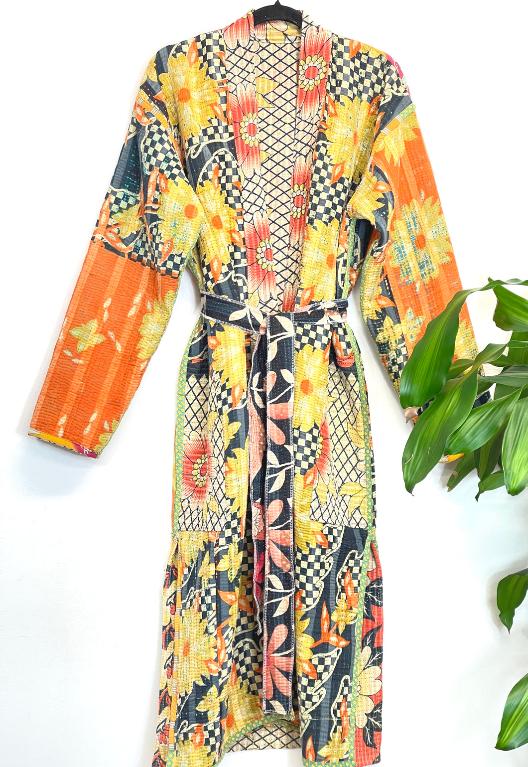 Vintage Kantha Kimono Robe