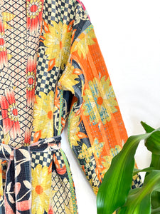 Vintage Kantha Kimono Robe