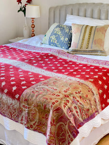 Vintage Sari Kantha Quilt