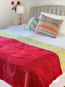 Vintage Sari Kantha Quilt