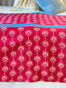 Vintage Sari Kantha Quilt