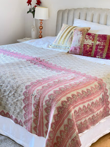 Vintage Sari Kantha Quilt