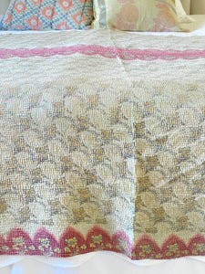 Vintage Sari Kantha Quilt