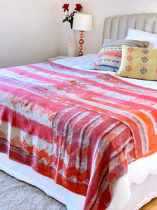 Vintage Sari Kantha Quilt