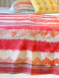 Vintage Sari Kantha Quilt