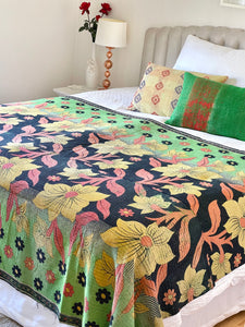 Vintage Sari Kantha Quilt