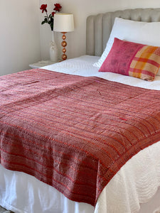 Vintage Sari Kantha Quilt