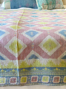 Vintage Sari Kantha Quilt