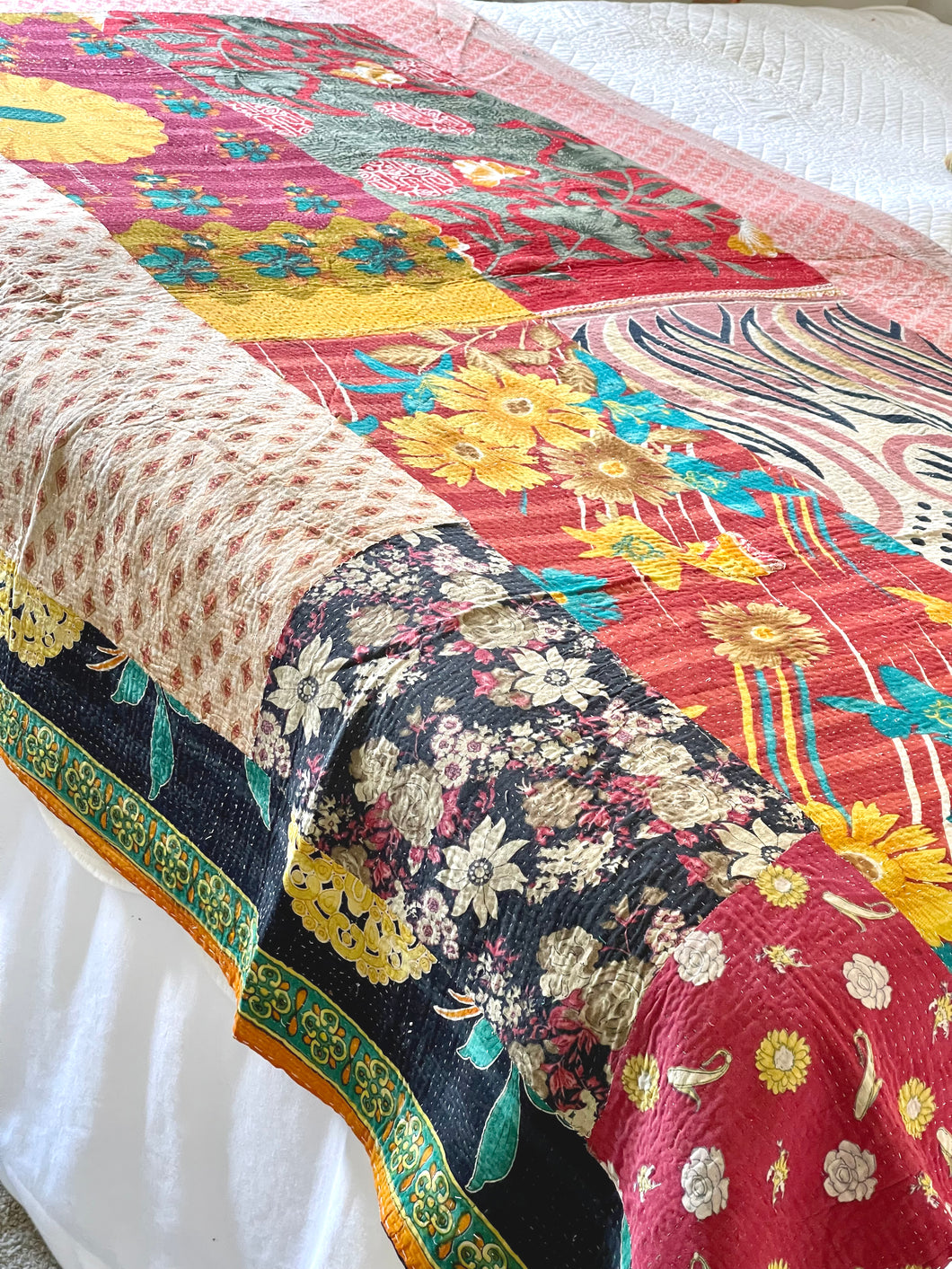 Vintage Sari kantha Quilt