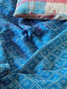 Vintage Sari Kantha Quilt