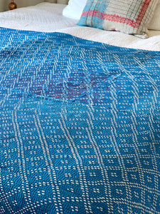 Vintage Sari Kantha Quilt