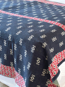 Vintage Sari Kantha Quilt