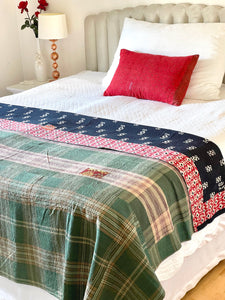 Vintage Sari Kantha Quilt