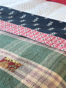 Vintage Sari Kantha Quilt