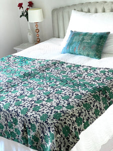 Vintage Sari Kantha Quilt