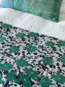 Vintage Sari Kantha Quilt