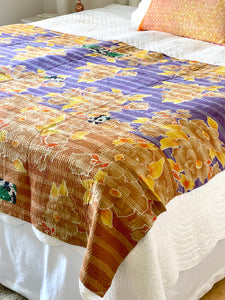 Vintage Sari Kantha Quilt