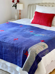 Vintage Sari Kantha Quilt