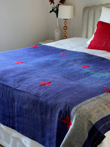 Vintage Sari Kantha Quilt