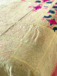 Vintage sari Kantha Quilt