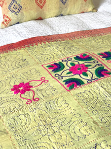 Vintage sari Kantha Quilt