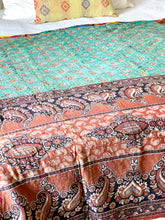 Load image into Gallery viewer, Vintage sari Kantha Quilt
