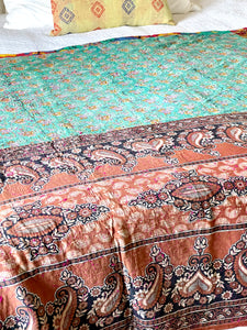 Vintage sari Kantha Quilt