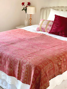 Vintage Sari Kantha Quilt