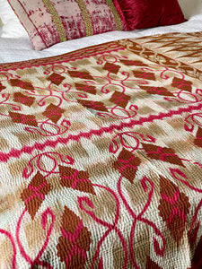 Vintage Sari Kantha Quilt