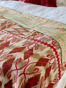 Vintage Sari Kantha Quilt