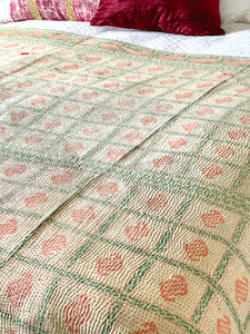 Vintage Sari Kantha Quilt