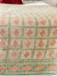 Vintage Sari Kantha Quilt