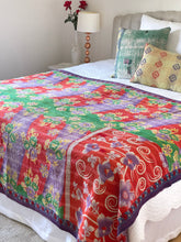 Load image into Gallery viewer, vintage Sari Kantha Quilt
