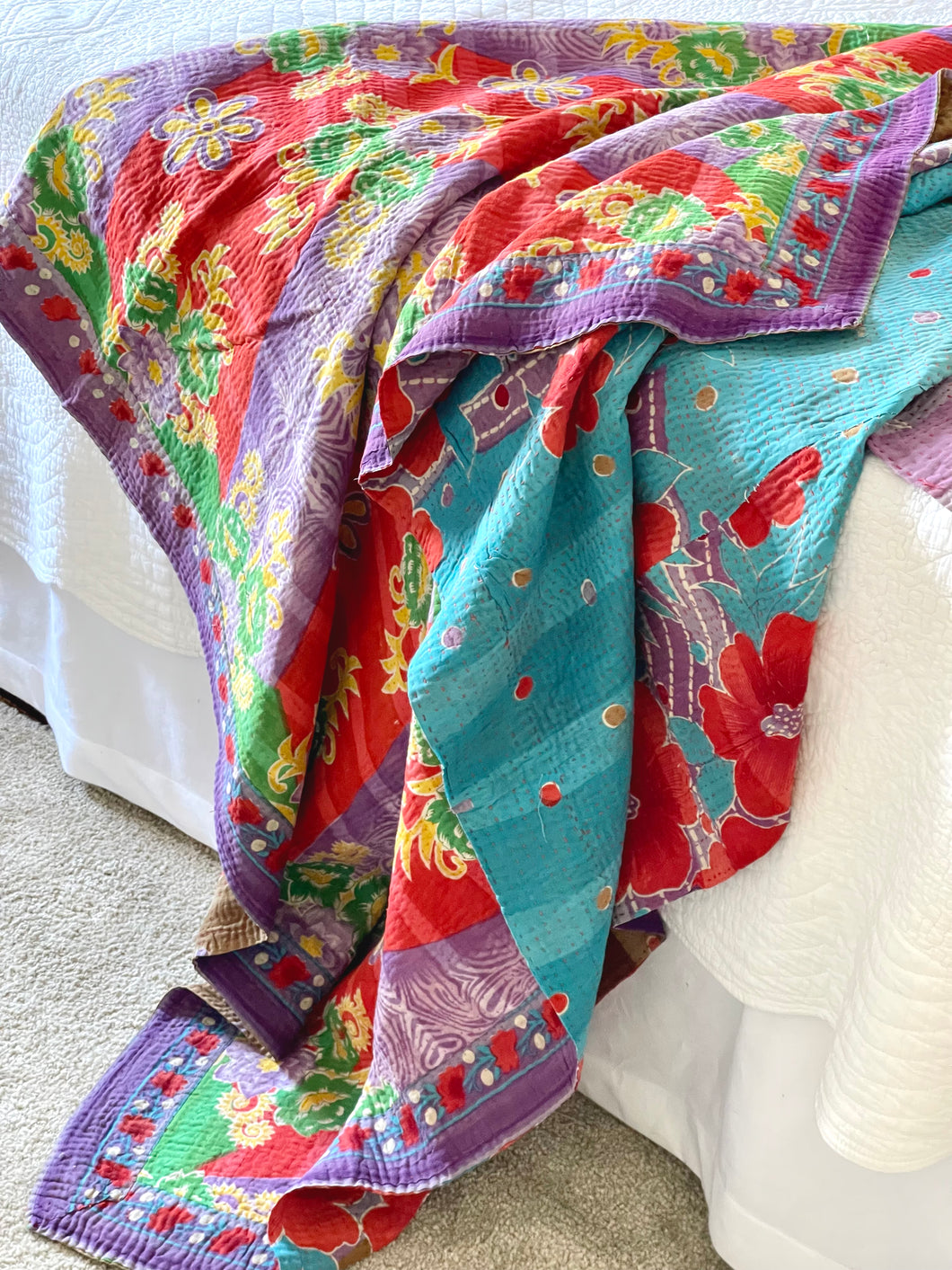 vintage Sari Kantha Quilt