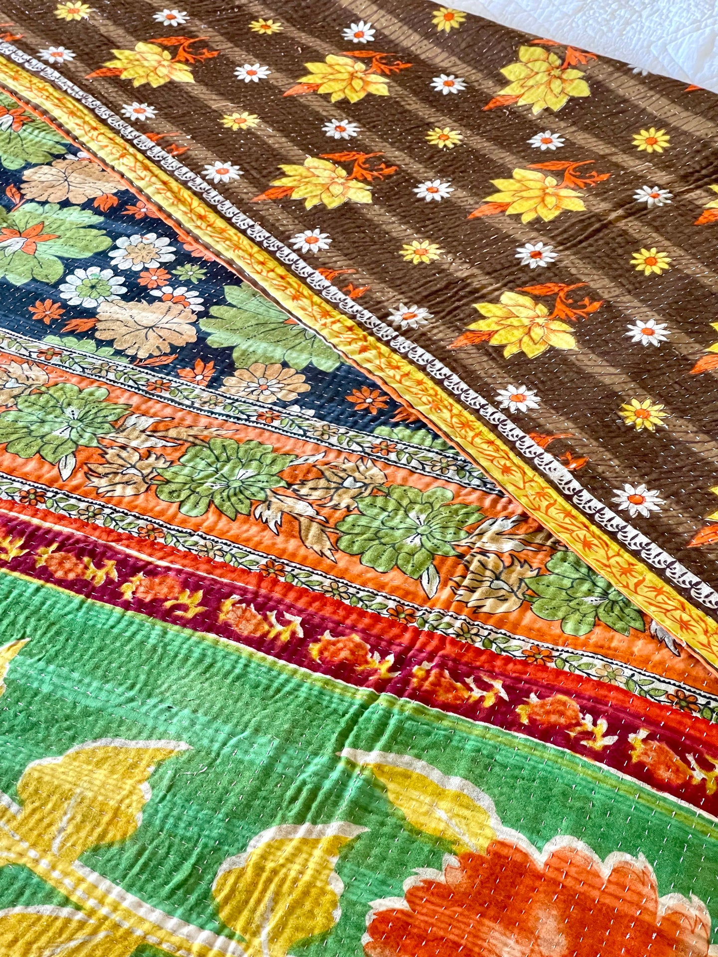 Vintage Sari kantha Quilt