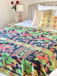 Vintage Sari kantha Quilt