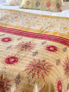 Vintage Sari Kantha Quilt