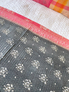 Vintage Sari kantha Quilt