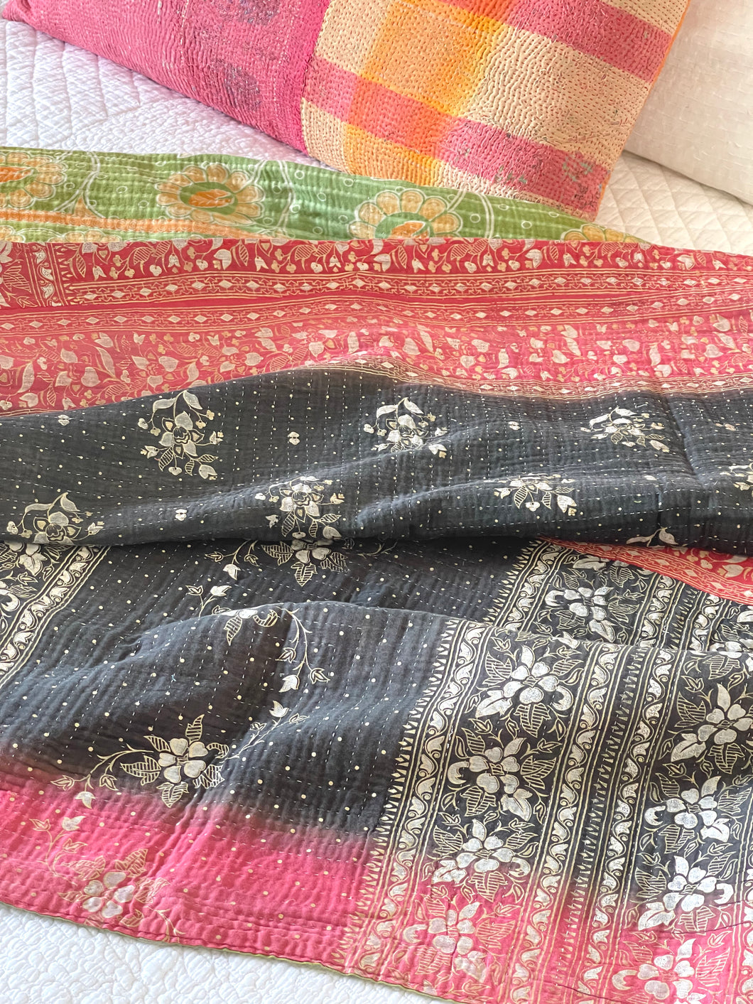 Vintage Sari kantha Quilt