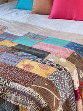 Load image into Gallery viewer, Stone Washed Kantha Bedcover
