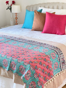 Stone Washed Kantha Bedcover