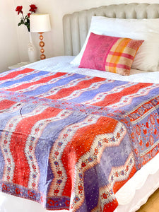 Vintage Sari Kantha Quilt