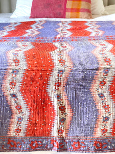 Vintage Sari Kantha Quilt