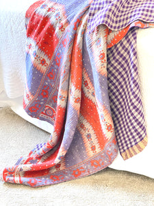 Vintage Sari Kantha Quilt