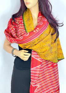 Silk Sari Kantha Shawl