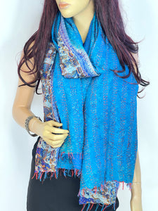 Silk Sari Kantha Shawl