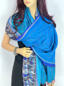 Silk Sari Kantha Shawl