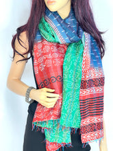 Load image into Gallery viewer, Silk Sari Kantha Shawl
