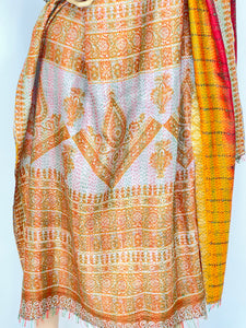 Silk Sari Kantha Shawl