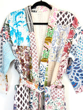 Load image into Gallery viewer, Blockprint Patchwork Kantha Robe
